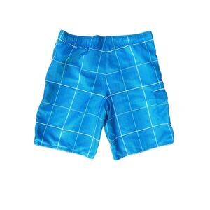 OP men's blue plaid board shorts  size M